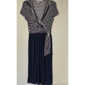 Shelby & Palmer Culotte Romper Jumpsuit Side Tie Navy Blue Size Medium